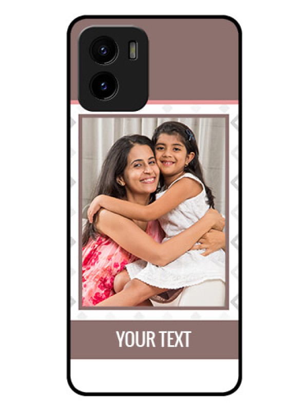 Custom Vivo Y15s Photo Printing on Glass Case - Simple Diamond Design