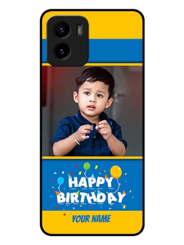 Custom Vivo Y15s Custom Glass Mobile Case - Birthday Wishes Design