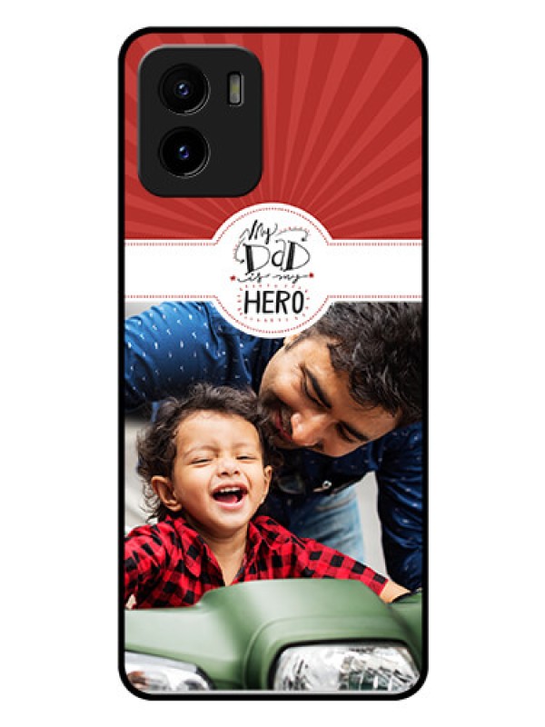 Custom Vivo Y15s Photo Printing on Glass Case - My Dad Hero Design