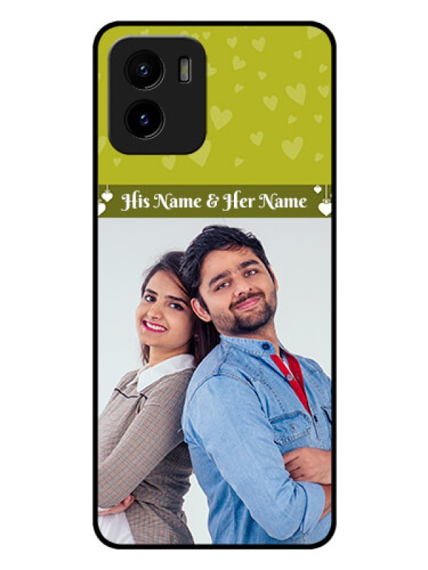 Custom Vivo Y15s Custom Glass Phone Case - You & Me Heart Design