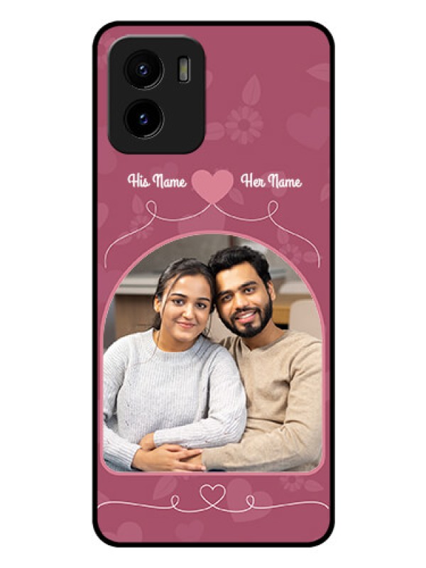 Custom Vivo Y15s Photo Printing on Glass Case - Love Floral Design