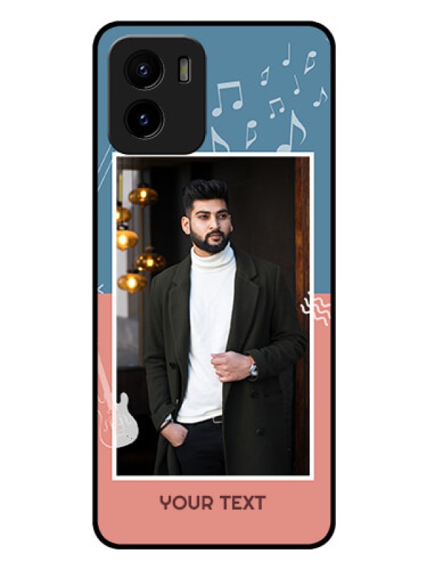 Custom Vivo Y15s Photo Printing on Glass Case - with Color Musical Note Design