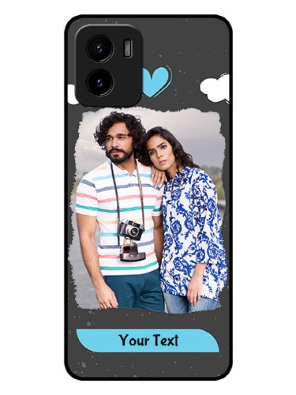 Custom Vivo Y15s Custom Glass Phone Case - Splashes with love doodles Design