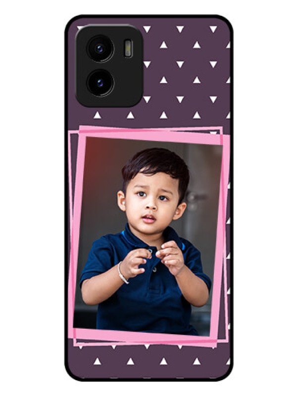 Custom Vivo Y15s Custom Glass Mobile Case - Triangle Pattern Dotted Design