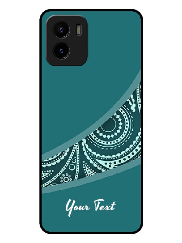 Custom Vivo Y15s Photo Printing on Glass Case - semi visible floral Design