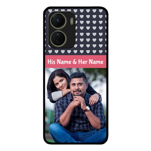 Vivo Y16 Custom Glass Mobile Case - Love Symbols Design