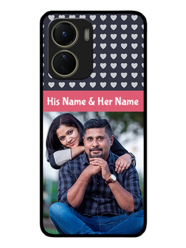 Custom Vivo Y16 Custom Glass Mobile Case - Love Symbols Design