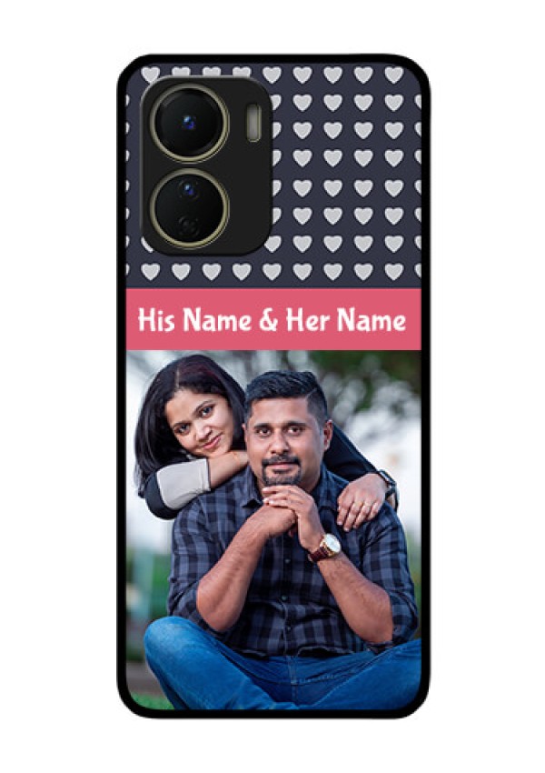 Vivo Y16 Custom Glass Mobile Case - Love Symbols Design