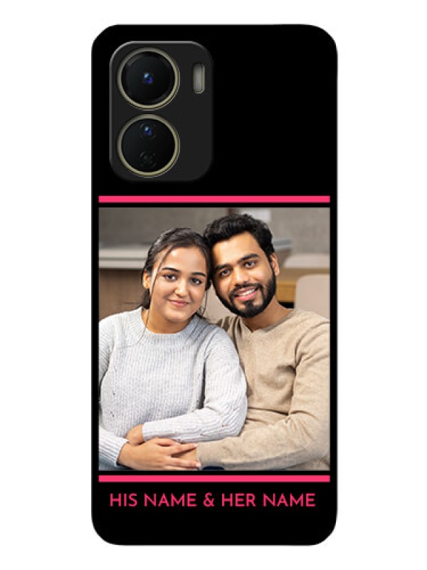 Custom Vivo Y16 Custom Glass Mobile Case - with Add Text Design