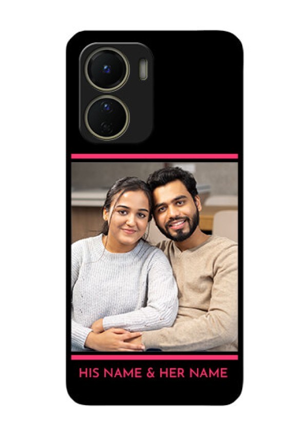 Vivo Y16 Custom Glass Mobile Case - with Add Text Design