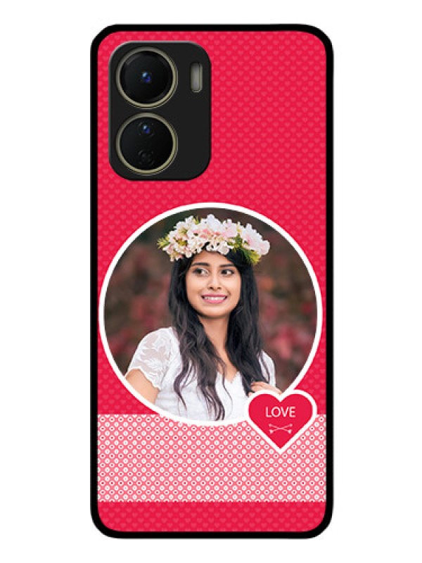 Custom Vivo Y16 Personalised Glass Phone Case - Pink Pattern Design