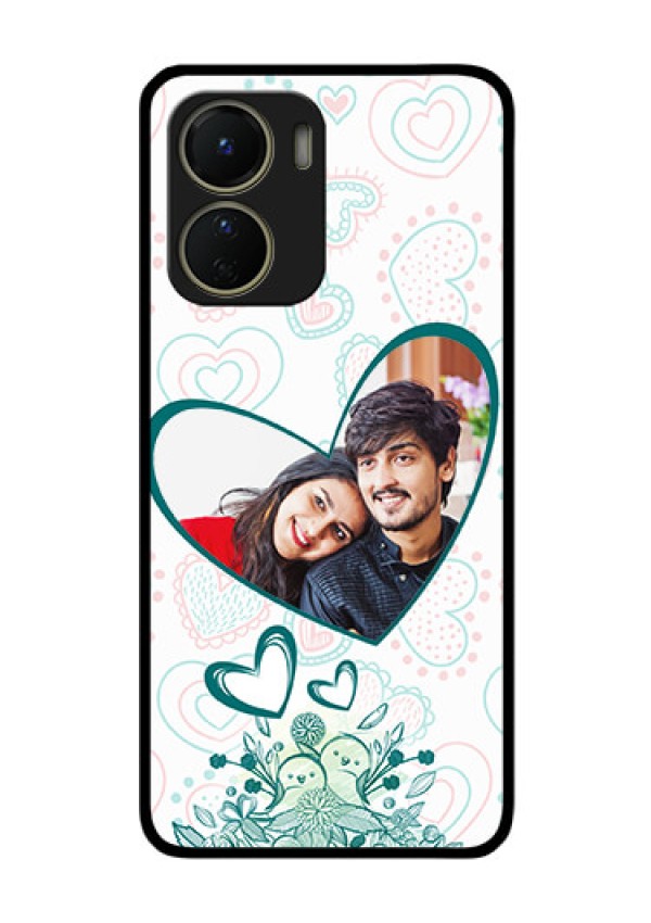 Vivo Y16 Photo Printing on Glass Case - Premium Couple Design