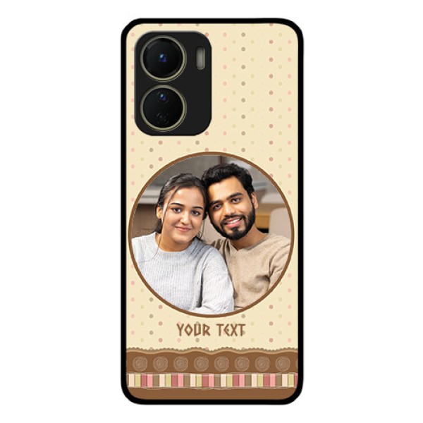 Vivo Y16 Custom Glass Mobile Case - Brown Dotted Mobile Case Design Vivo Y16 Custom Glass Mobile Case - Brown Dotted Mobile Case Design