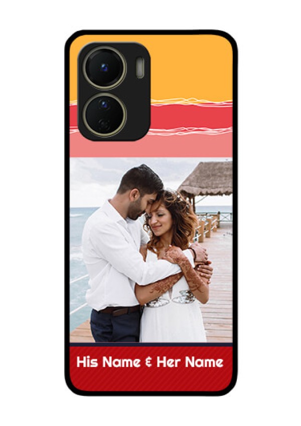 Vivo Y16 Custom Glass Mobile Case - Colorful Case Design