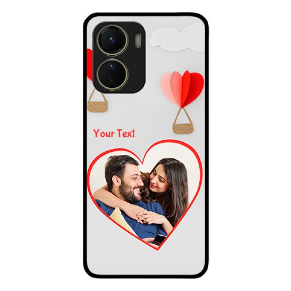 Vivo Y16 Custom Glass Mobile Case - Parachute Love Design