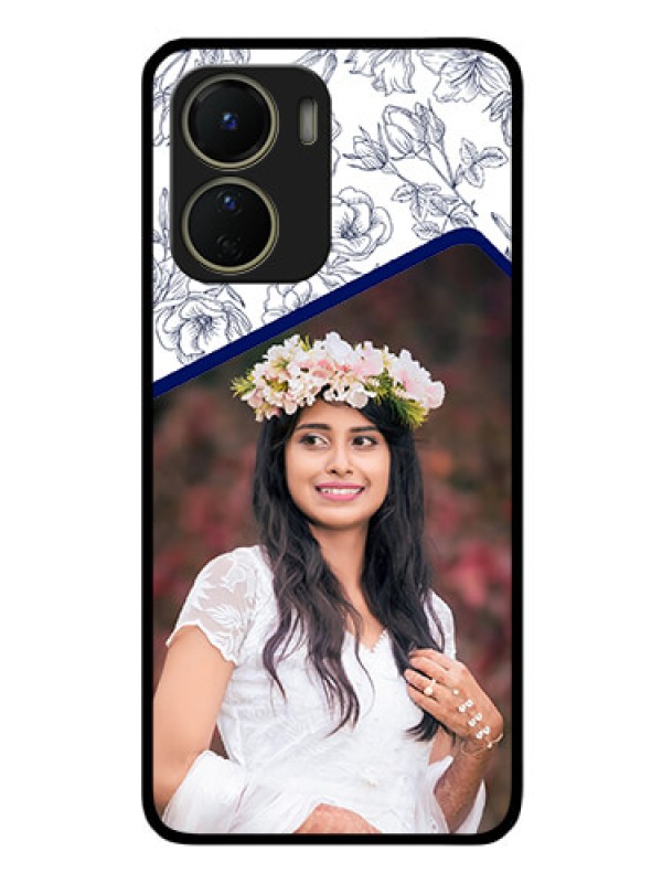 Custom Vivo Y16 Personalized Glass Phone Case - Premium Floral Design
