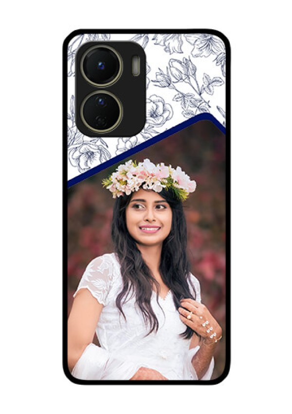 Vivo Y16 Personalized Glass Phone Case - Premium Floral Design
