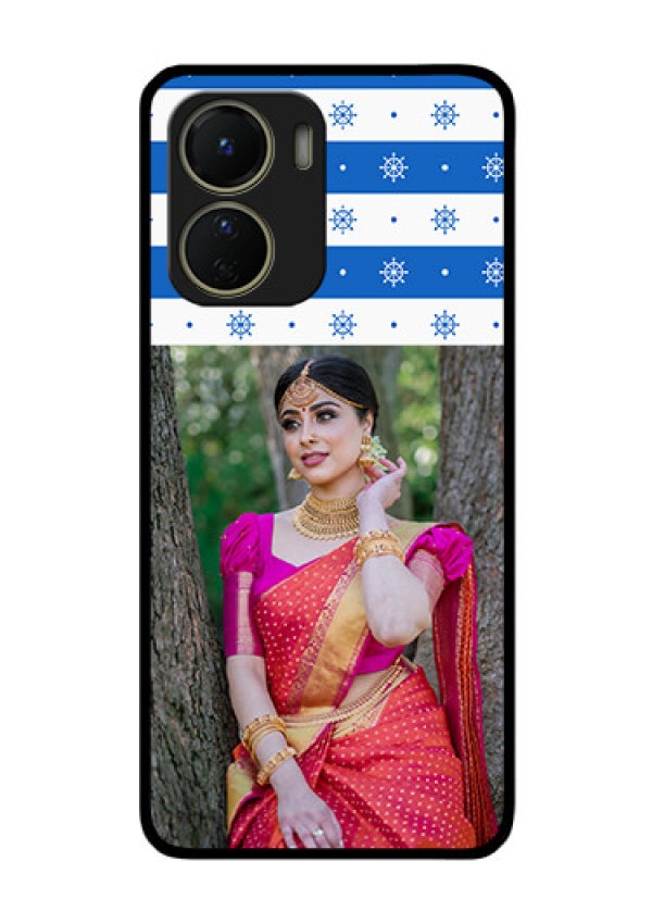 Vivo Y16 Photo Printing on Glass Case - Snow Pattern Design