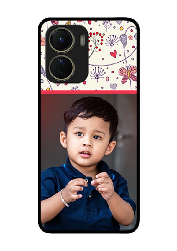 Vivo Y16 Custom Glass Mobile Case - Premium Floral Design