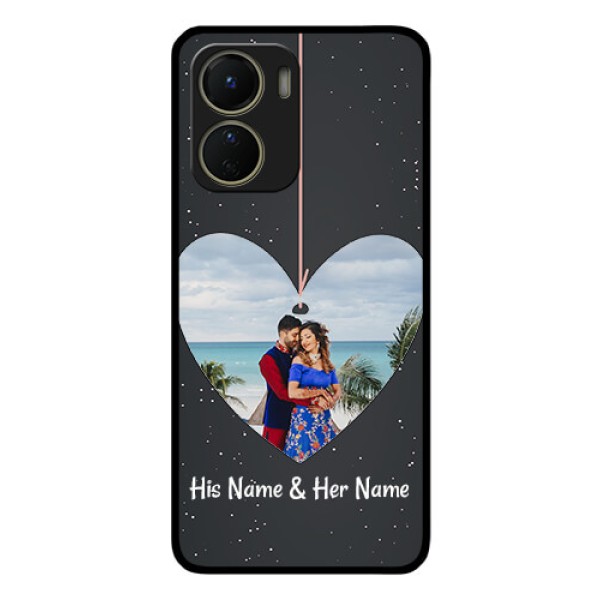Vivo Y16 Custom Glass Phone Case - Hanging Heart Design