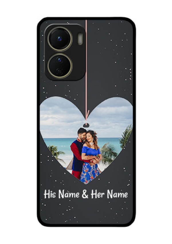 Vivo Y16 Custom Glass Phone Case - Hanging Heart Design