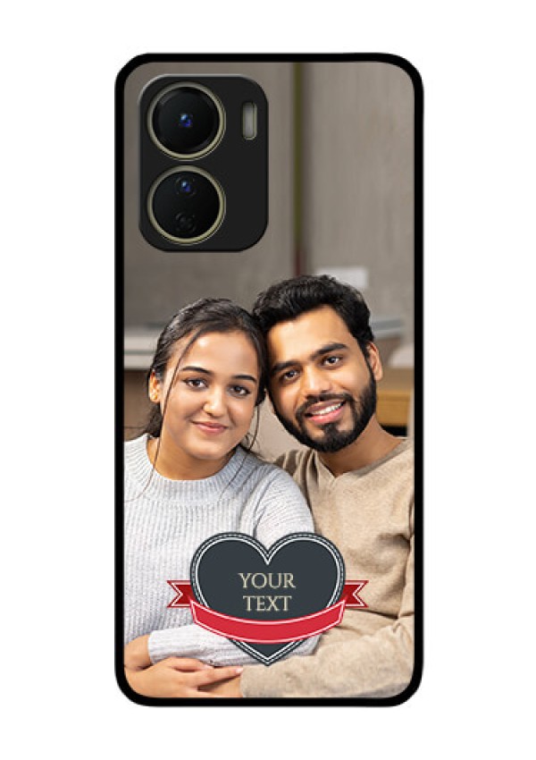 Vivo Y16 Custom Glass Phone Case - Just Married Couple Design