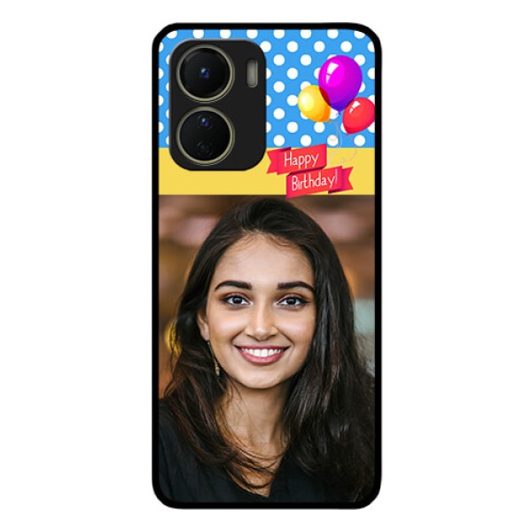 Vivo Y16 Custom Glass Mobile Case - Happy Birthday Design
