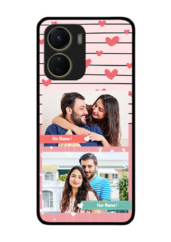 Vivo Y16 Custom Glass Mobile Case - Photo with Heart Design