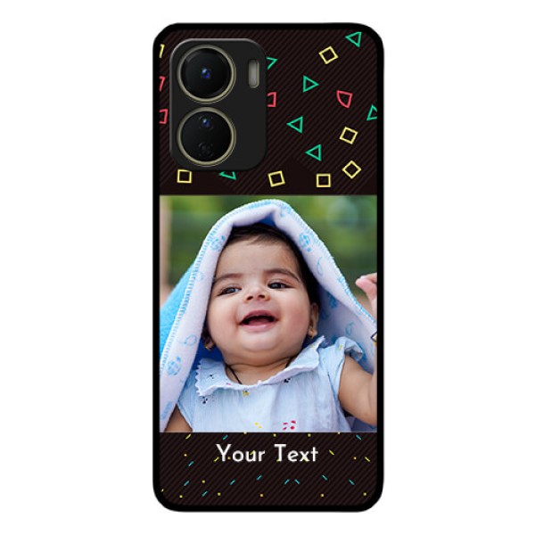 Vivo Y16 Custom Glass Phone Case - with confetti birthday design Vivo Y16 Custom Glass Phone Case - with confetti birthday design
