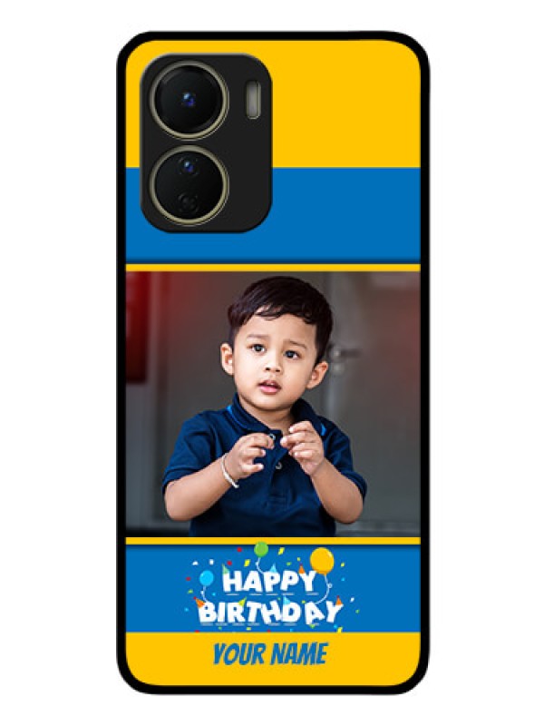 Custom Vivo Y16 Custom Glass Mobile Case - Birthday Wishes Design