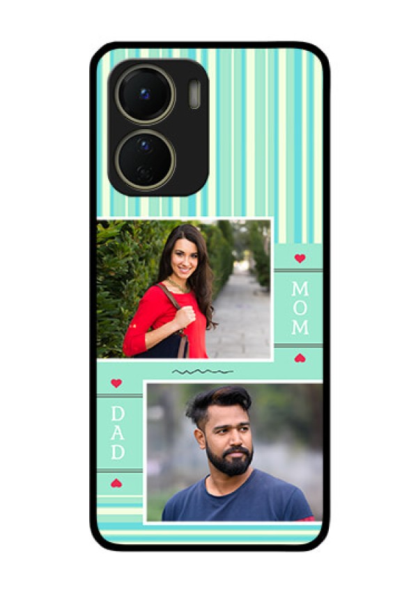 Vivo Y16 Custom Glass Phone Case - Mom & Dad Pic Design