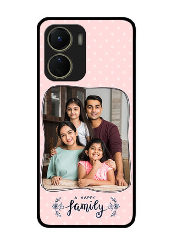 Vivo Y16 Custom Glass Phone Case - Family with Dots Design