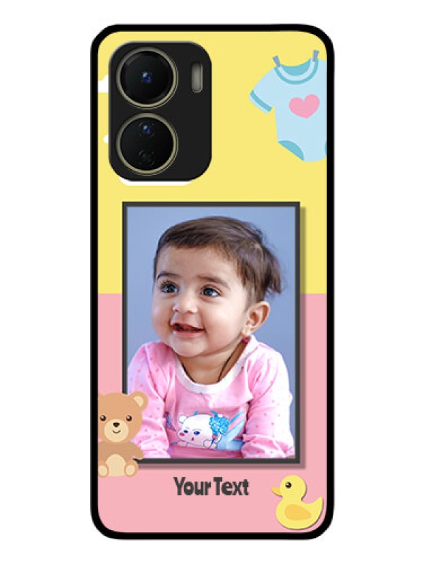Custom Vivo Y16 Photo Printing on Glass Case - Kids 2 Color Design