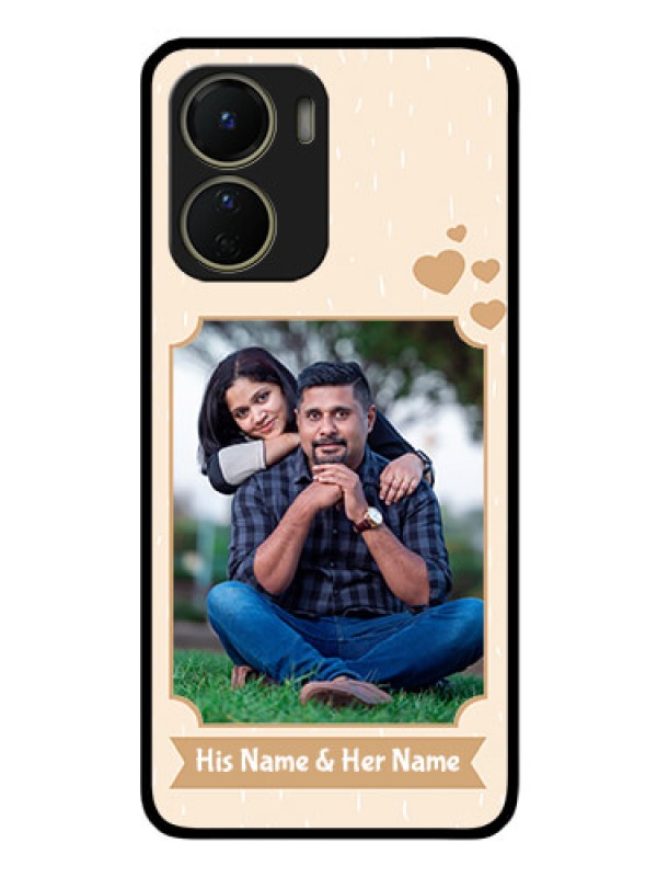 Custom Vivo Y16 Custom Glass Phone Case - with confetti love design