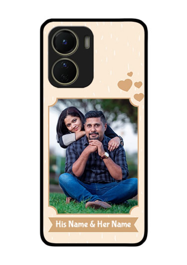 Vivo Y16 Custom Glass Phone Case - with confetti love design