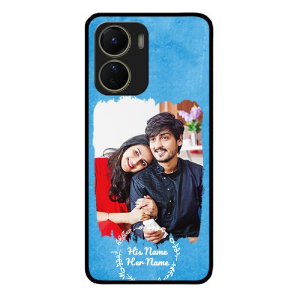 Vivo Y16 Custom Glass Phone Case - Blue Color Vintage Design