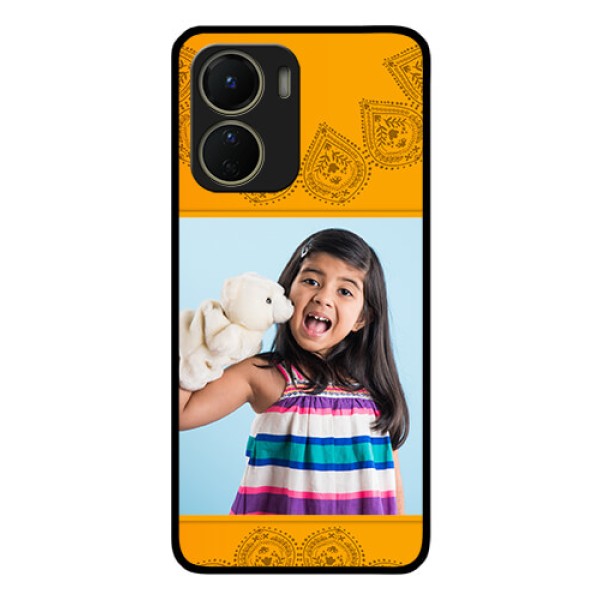 Vivo Y16 Personalized Glass Phone Case - Photo Wedding Design
