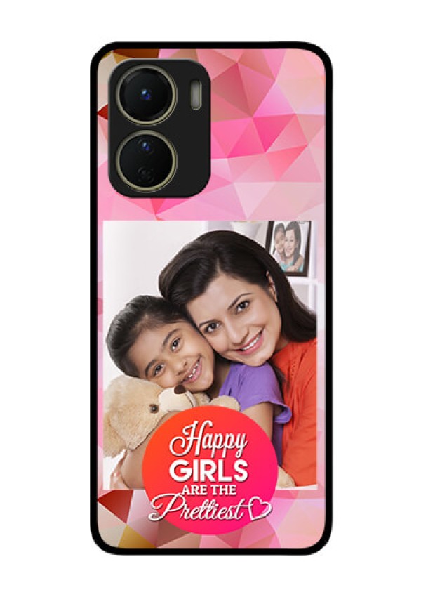 Vivo Y16 Photo Printing on Glass Case - Abstract Triangle Design
