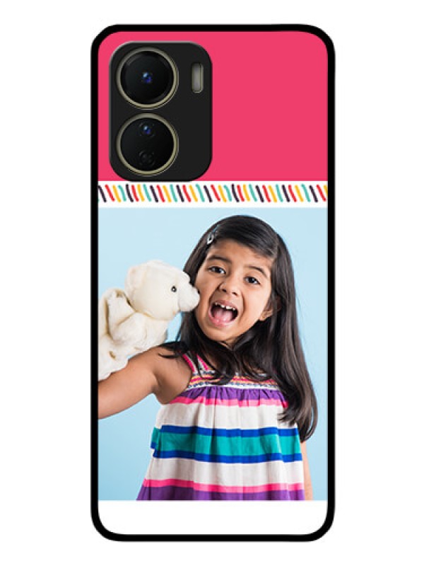 Custom Vivo Y16 Personalized Glass Phone Case - Line art design
