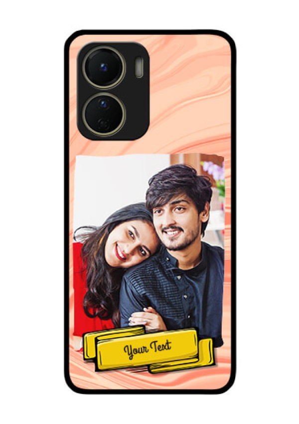 Vivo Y16 Personalized Glass Phone Case - Marble Texture Design