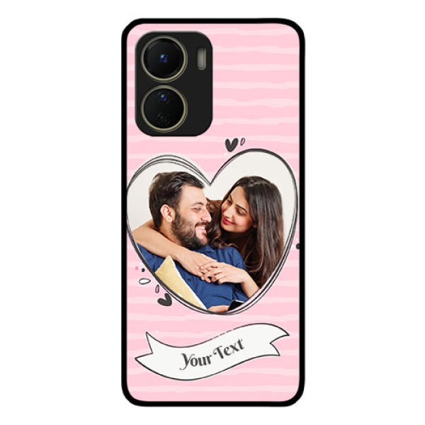 Vivo Y16 Custom Glass Phone Case - Vintage Heart Design