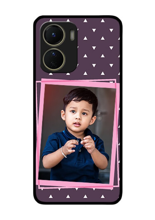 Vivo Y16 Custom Glass Mobile Case - Triangle Pattern Dotted Design