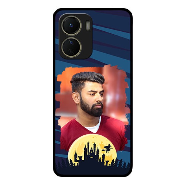 Vivo Y16 Photo Printing on Glass Case - Halloween Witch Design
