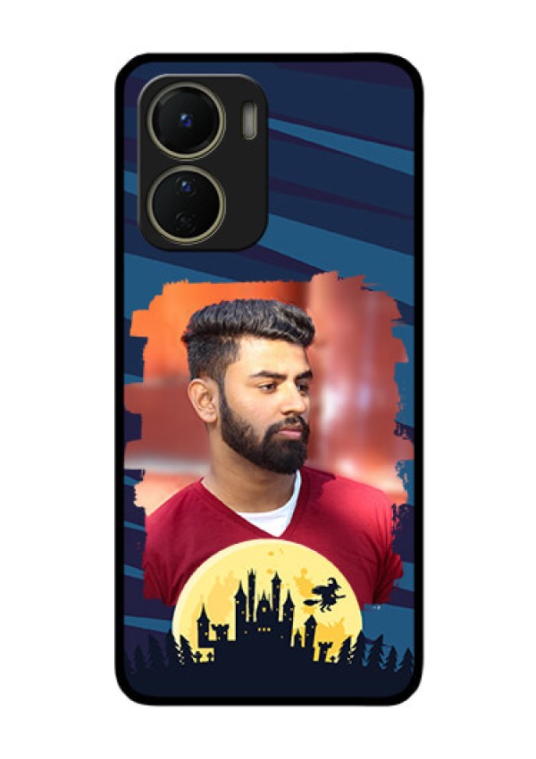 Vivo Y16 Photo Printing on Glass Case - Halloween Witch Design