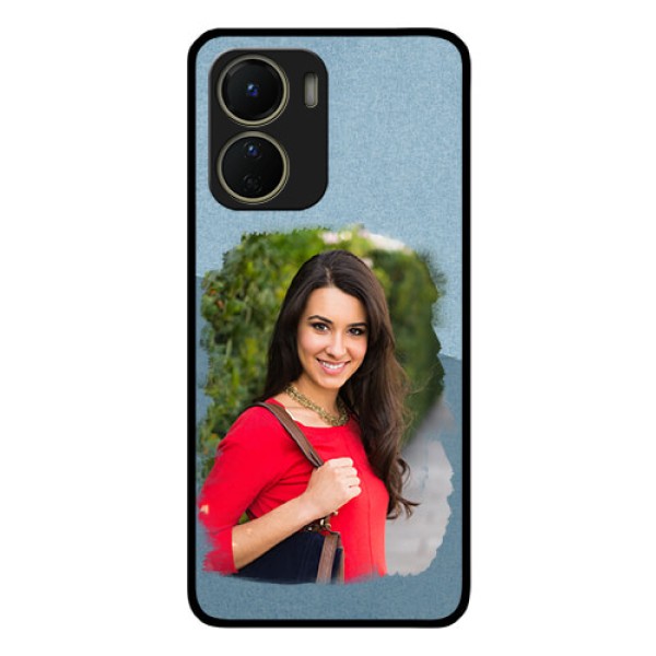Vivo Y16 Custom Glass Mobile Case - Grunge Line Art Design