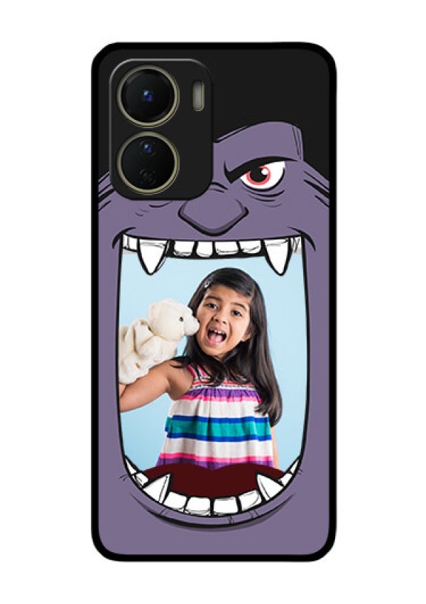 Vivo Y16 Custom Glass Phone Case - Angry Monster Design
