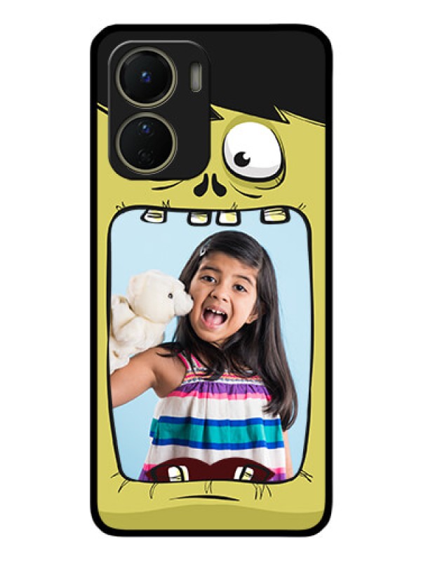 Custom Vivo Y16 Personalized Glass Phone Case - Cartoon monster back case Design