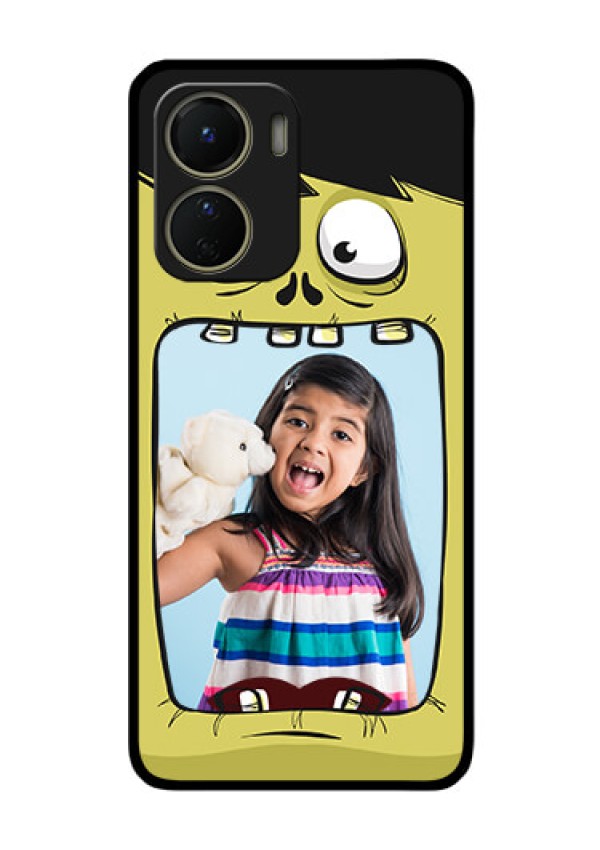 Vivo Y16 Personalized Glass Phone Case - Cartoon monster back case Design