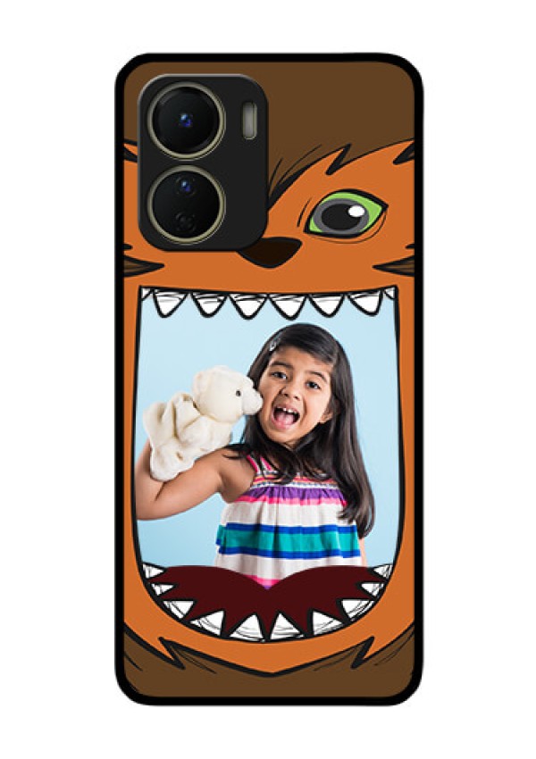 Vivo Y16 Photo Printing on Glass Case - Owl Monster Back Case Design