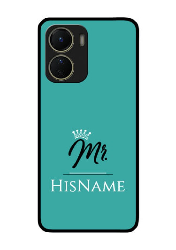 Vivo Y16 Custom Glass Phone Case Mr with Name